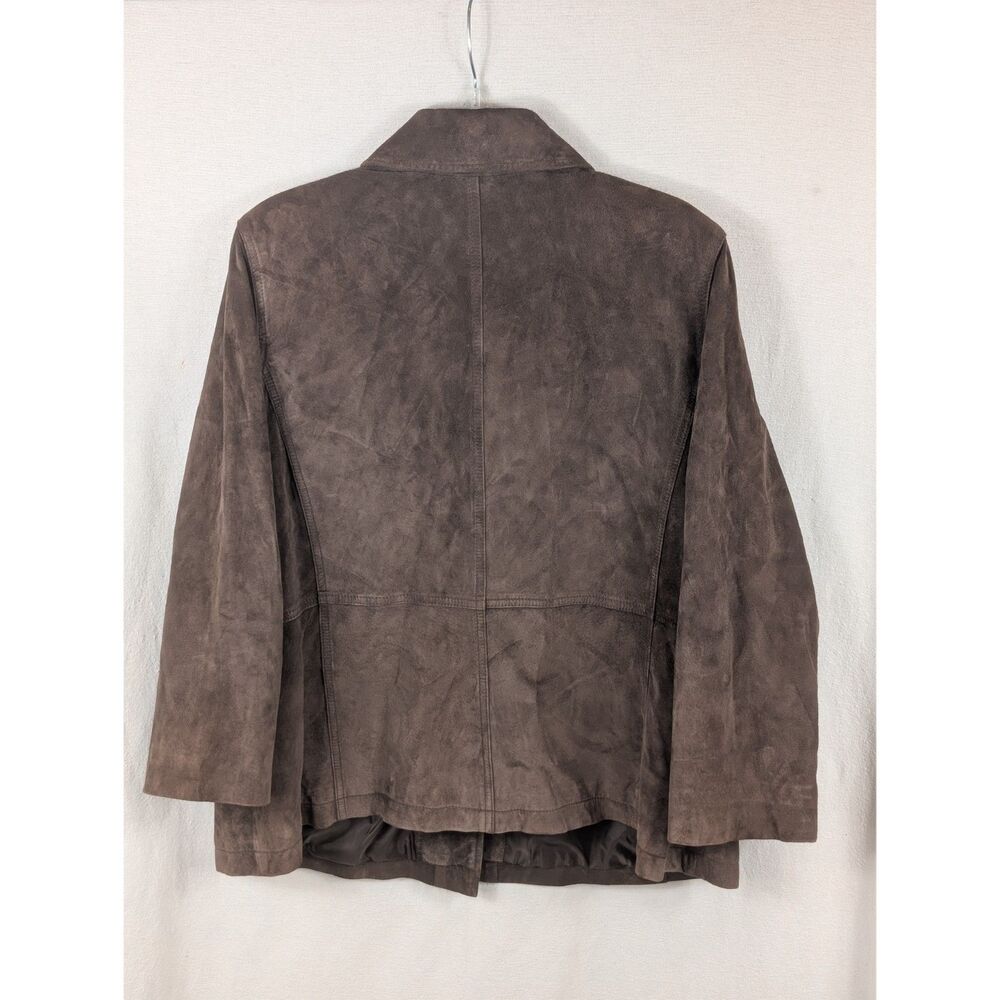 Style & Co Woman Suede Leather Coat Brown Women's Size 20W - Picture 10 of 15
